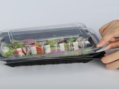 6"x9" Plastic Vented Anti Fog Hinged Lid Pp Sturdy Clamshell Box Double Color Plastic To Go Containers For Hot Ready Food